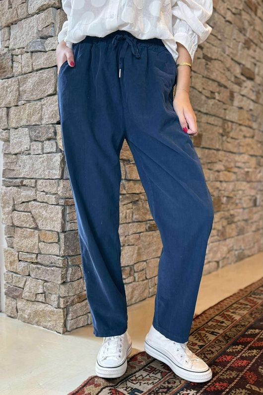 Made in Italy Baby Cord Classic Slim Jogger Navy /20 =